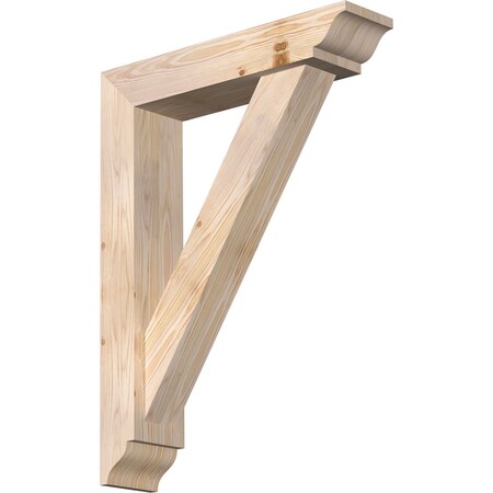 Ekena Millwork Traditional Traditional Smooth Bracket w/ Offset Brace, Douglas Fir, 5 1/2"W x 24"D x 32"H BKT0604X24X32TRA01SDF